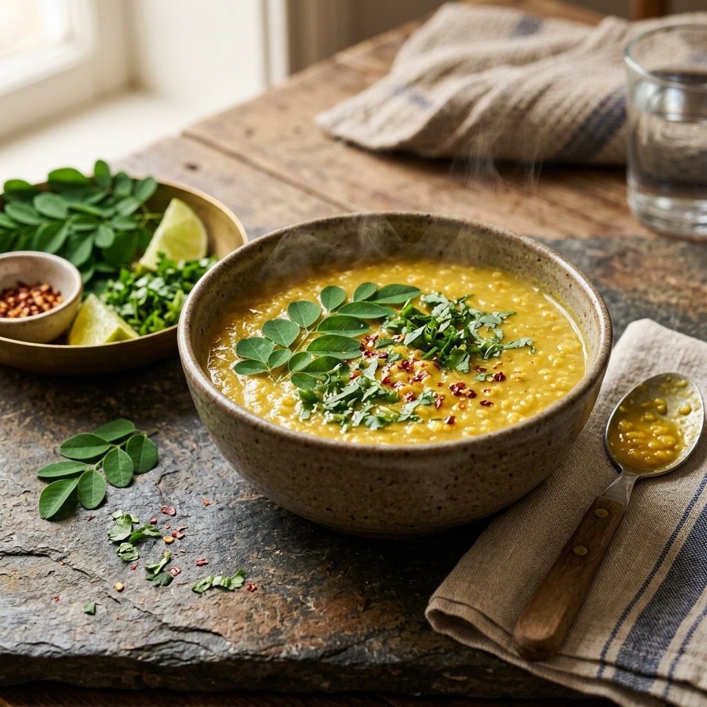 Adding Moringa to Dal